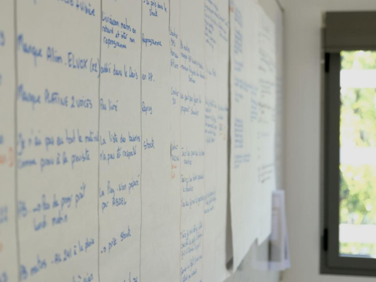 photo d'un mur client photo d'un mur client dans les bureaux pour le lean management